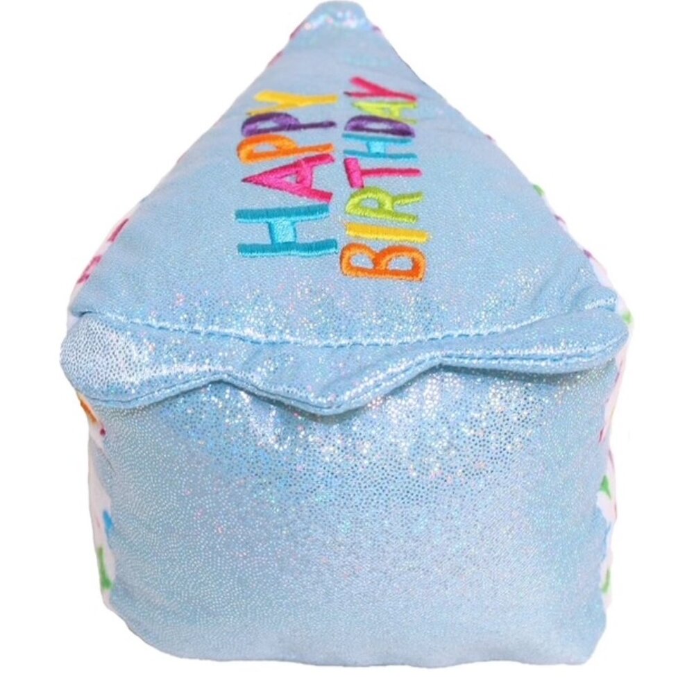 Multipet Big Blue Slice Of Birthday Cake Dog Toy Plush